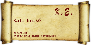 Kali Enikő névjegykártya